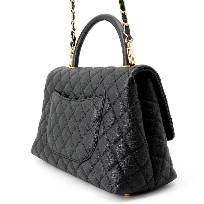 シャネル ハンドバッグ マトラッセ ココマーク ココハンドル フラップ キャビアスキン A92991 CHANEL ２wayショルダー 黒