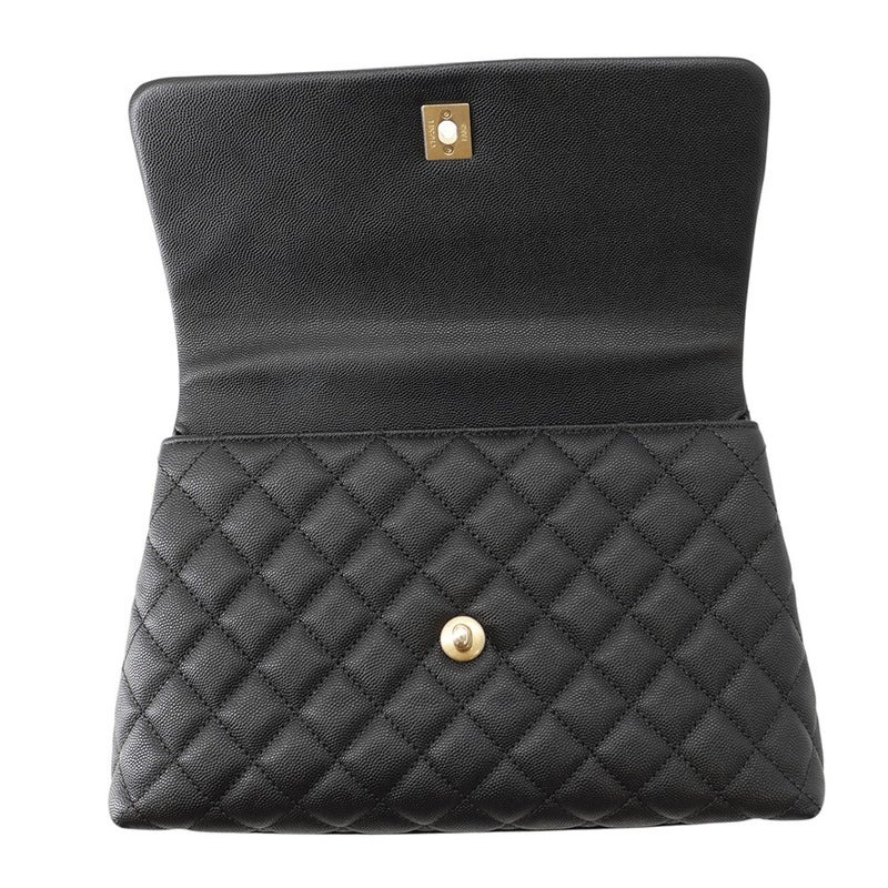 シャネル ハンドバッグ マトラッセ ココマーク ココハンドル フラップ キャビアスキン A92991 CHANEL ２wayショルダー 黒