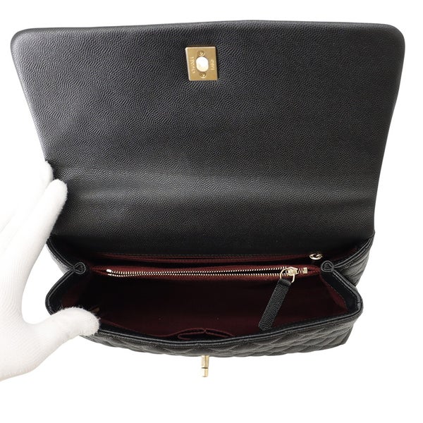 シャネル ハンドバッグ マトラッセ ココマーク ココハンドル フラップ キャビアスキン A92991 CHANEL ２wayショルダー 黒
