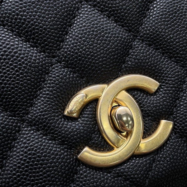 シャネル ハンドバッグ マトラッセ ココマーク ココハンドル フラップ キャビアスキン A92991 CHANEL ２wayショルダー 黒