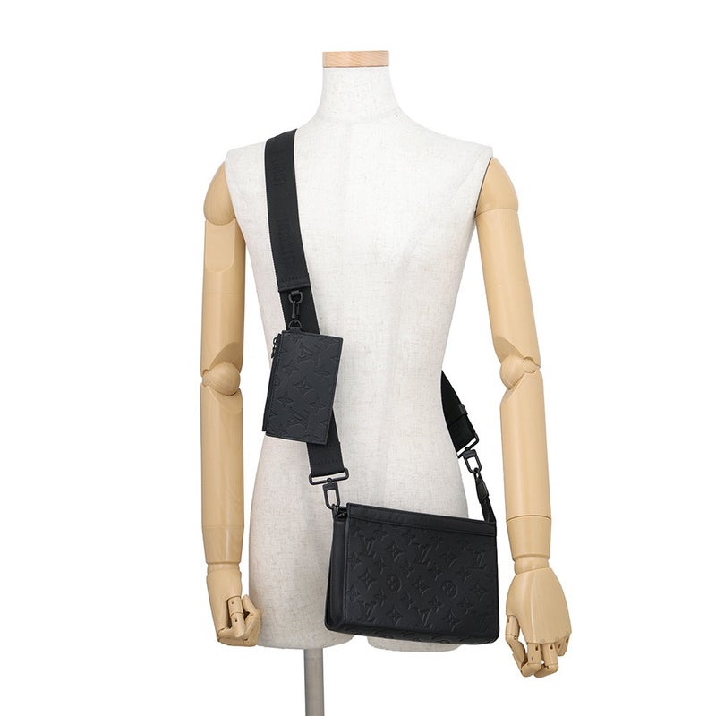 ルイヴィトン ショルダーバッグ モノグラム・シャドウ ガストン・ウエアラブル ウォレット M81115 LOUIS VUITTON 黒 ブラック