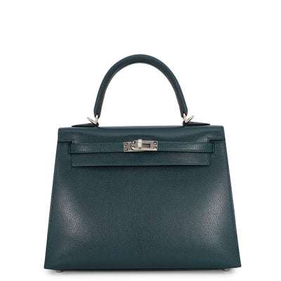 Hermès Kelly 25 Vert Cypress Palladium