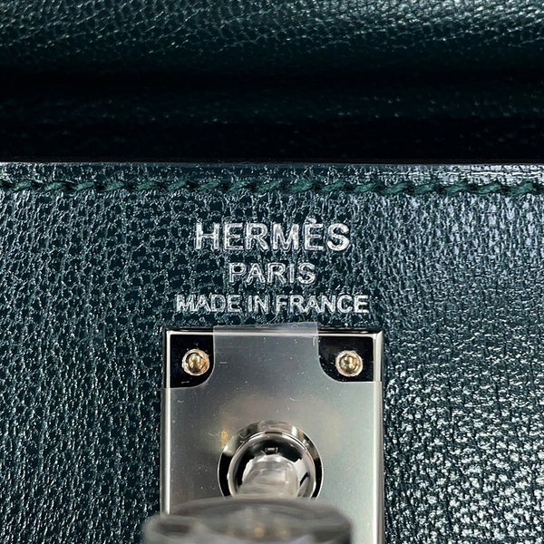 エルメス ハンドバッグ ケリー25 外縫い ヴェールシプレ/シルバー金具 シェブルシャムキラ G刻印 HERMES Kelly 2wayバッグ
