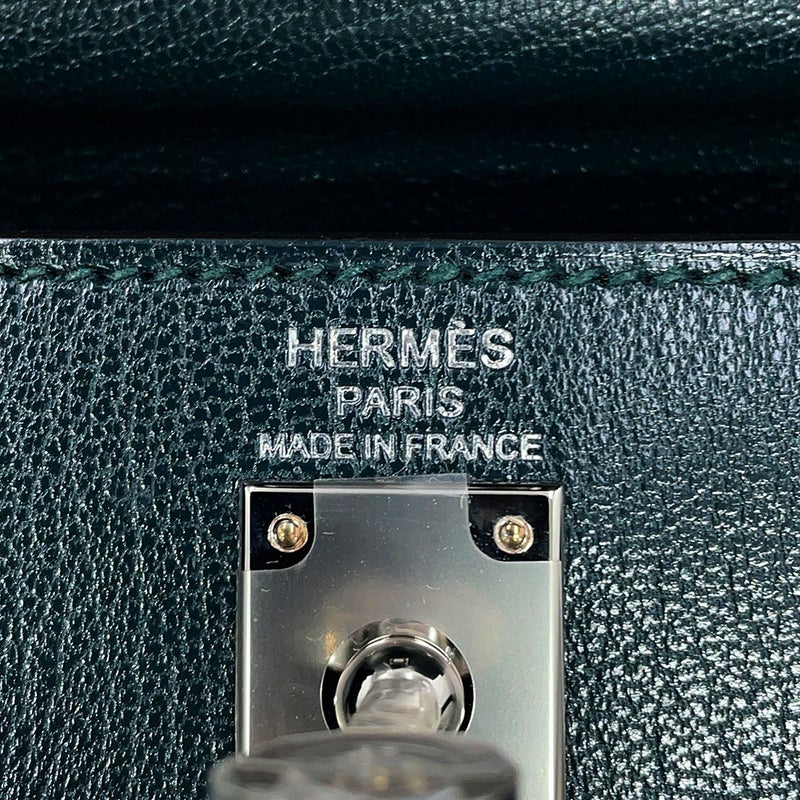 エルメス ハンドバッグ ケリー25 外縫い ヴェールシプレ/シルバー金具 シェブルシャムキラ G刻印 HERMES Kelly 2wayバッグ