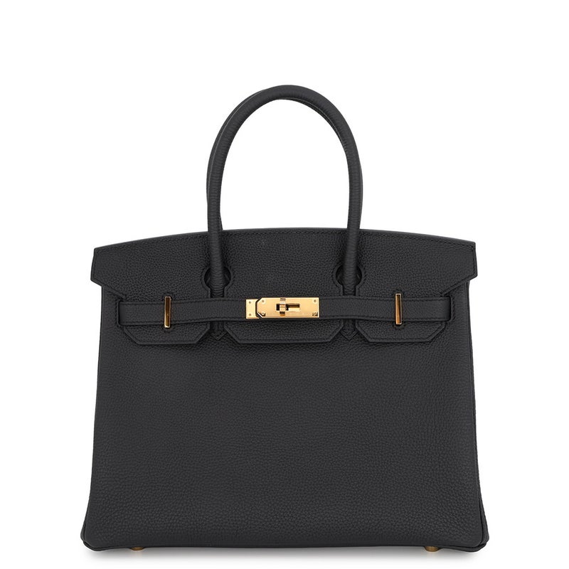 エルメス バーキン30 ブラック/ゴールド金具 トゴ W刻印 HERMES Birkin ハンドバッグ 黒