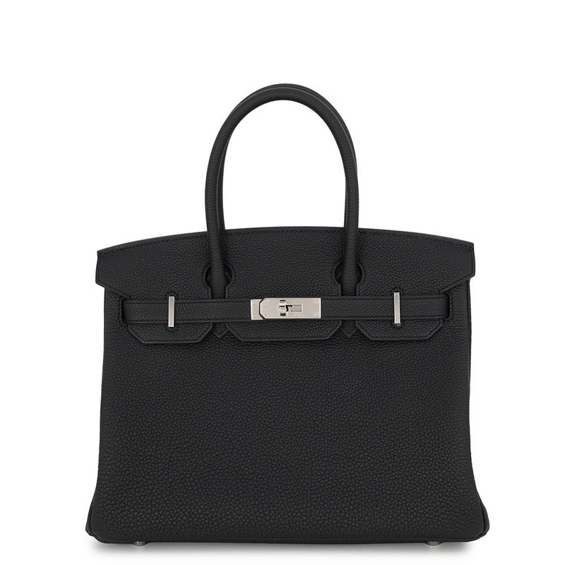 エルメス バーキン30 ブラック/シルバー金具 トゴ G刻印 HERMES Birkin ハンドバッグ 黒