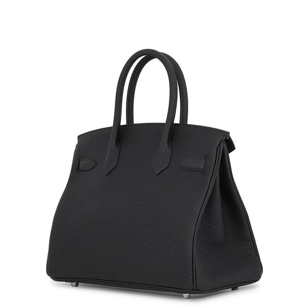 エルメス バーキン30 ブラック/シルバー金具 トゴ G刻印 HERMES Birkin ハンドバッグ 黒
