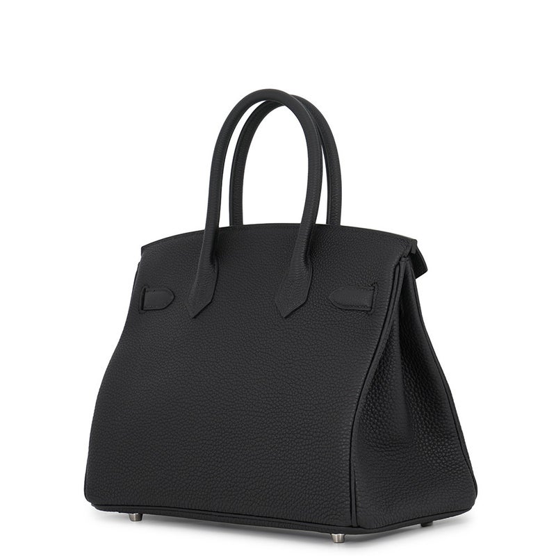 エルメス バーキン30 ブラック/シルバー金具 トゴ G刻印 HERMES Birkin ハンドバッグ 黒