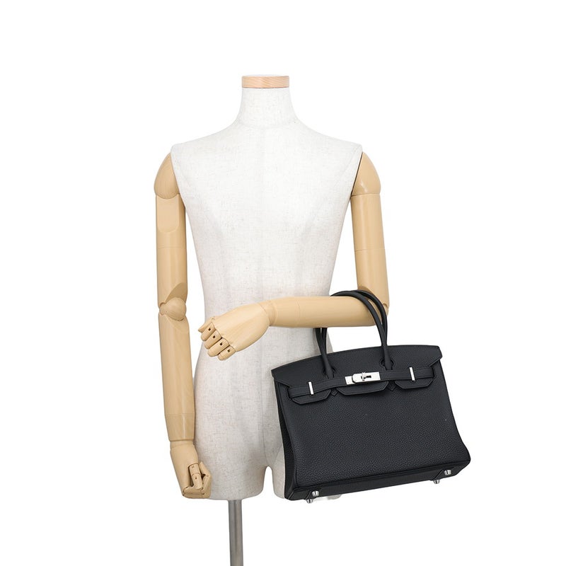 エルメス バーキン30 ブラック/シルバー金具 トゴ G刻印 HERMES Birkin ハンドバッグ 黒