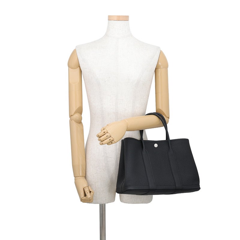 エルメス トートバッグ ガーデンパーティTPM ブラック/シルバー金具 ネゴンダ G刻印 HERMES Garden Party 黒