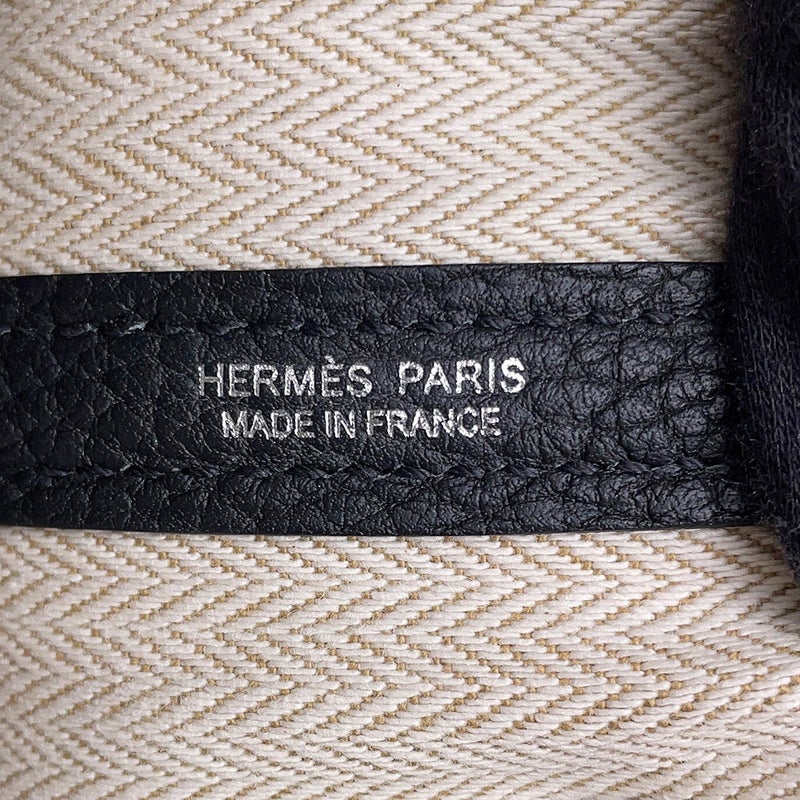 エルメス トートバッグ ガーデンパーティTPM ブラック/シルバー金具 ネゴンダ G刻印 HERMES Garden Party 黒