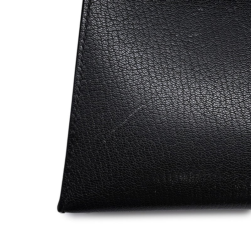 エルメス ハンドバッグ ミニケリー2 外縫い ブラック/シルバー金具 シェブルミゾル G刻印 HERMES Kelly 2wayバッグ 黒