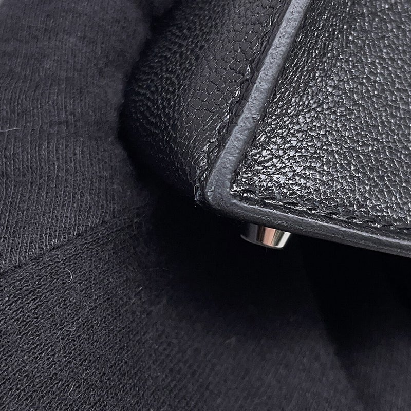エルメス ハンドバッグ ミニケリー2 外縫い ブラック/シルバー金具 シェブルミゾル G刻印 HERMES Kelly 2wayバッグ 黒