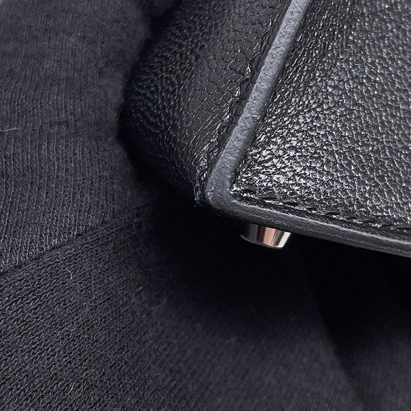 エルメス ハンドバッグ ミニケリー2 外縫い ブラック/シルバー金具 シェブルミゾル G刻印 HERMES Kelly 2wayバッグ 黒