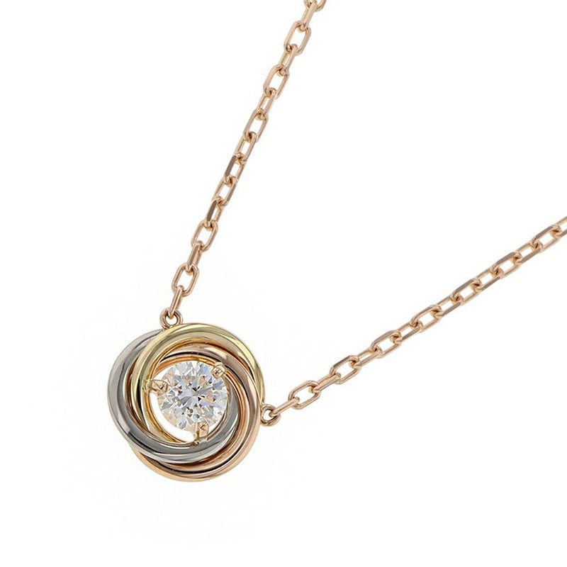 カルティエ ネックレス トリニティ ダイヤモンド 1P 0.18ct K18YG/K18PG/K18WG B7224900 ジュエリー ペンダント
