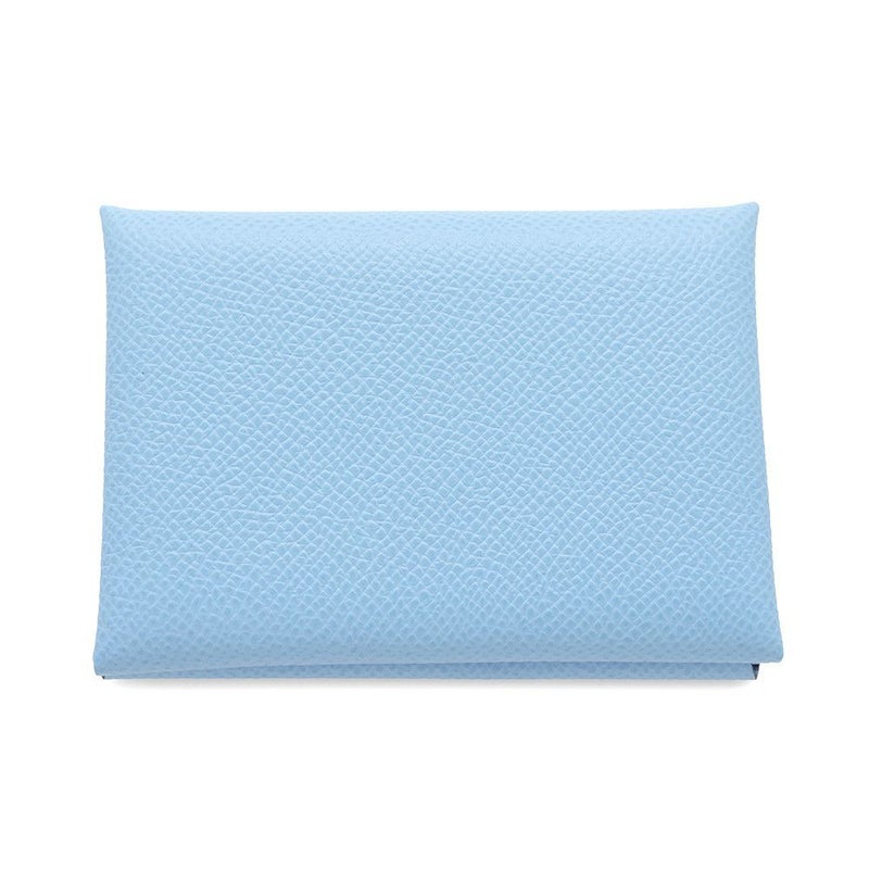 エルメス コインケース カルヴィ デュオ セレステ/シルバー金具 エプソン B刻印 財布 セレスト