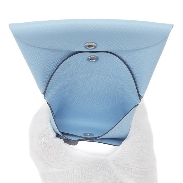 エルメス コインケース カルヴィ デュオ セレステ/シルバー金具 エプソン B刻印 財布 セレスト