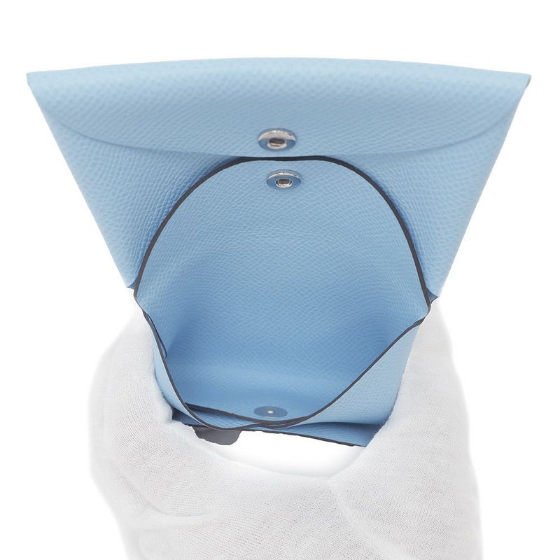 エルメス コインケース カルヴィ デュオ セレステ/シルバー金具 エプソン B刻印 財布 セレスト