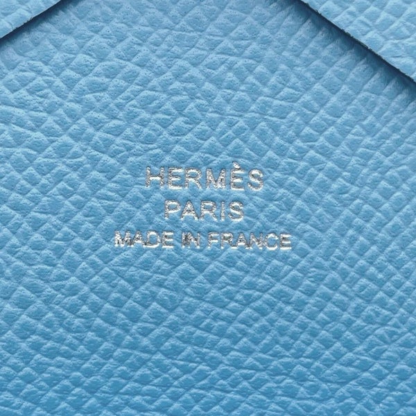 エルメス コインケース カルヴィ デュオ セレステ/シルバー金具 エプソン B刻印 財布 セレスト