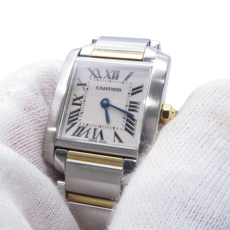 カルティエ タンク フランセーズ SM W51007Q4 Cartier 腕時計 白文字盤 クォーツ