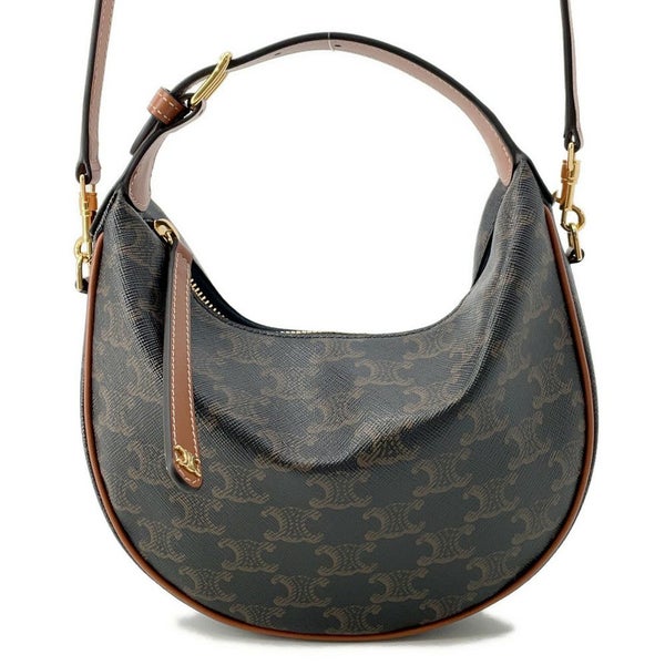 セリーヌ ハンドバッグ トリオンフ ティーン ルル PVC カーフレザー 120722FQM.04LU CELINE 2way ブラウン