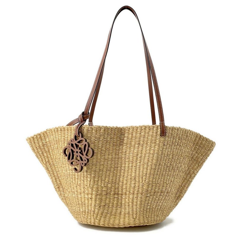 ロエベ ショルダーバッグ アナグラム シェル バスケットバッグ スモール エレファントグラス A223096X02 かごバッグ セール品