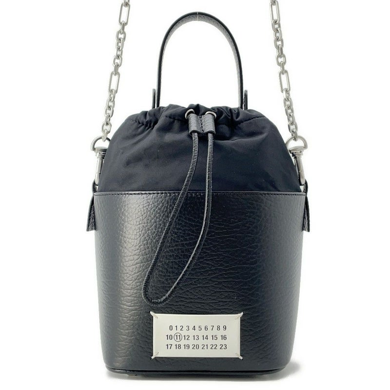 メゾンマルジェラ ハンドバッグ 5AC バケットバッグ カーフレザー S61WG0035 Maison Margiela 2wayチェーンショルダー 黒