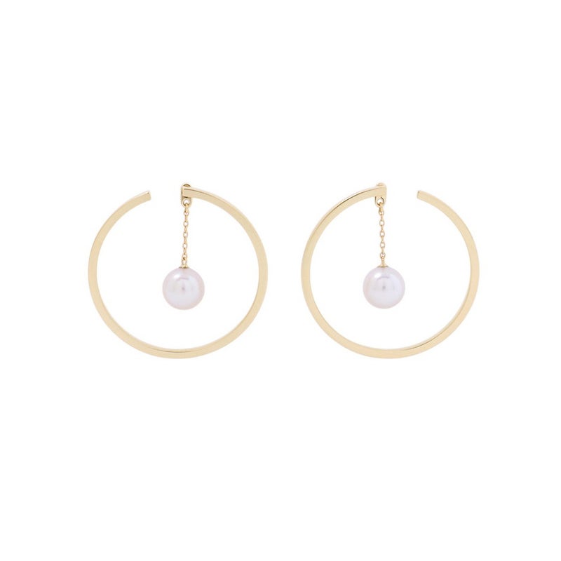 タサキ ピアス キネティック パール あこや真珠 K18YGイエローゴールド E-4146 TASAKI ジュエリー