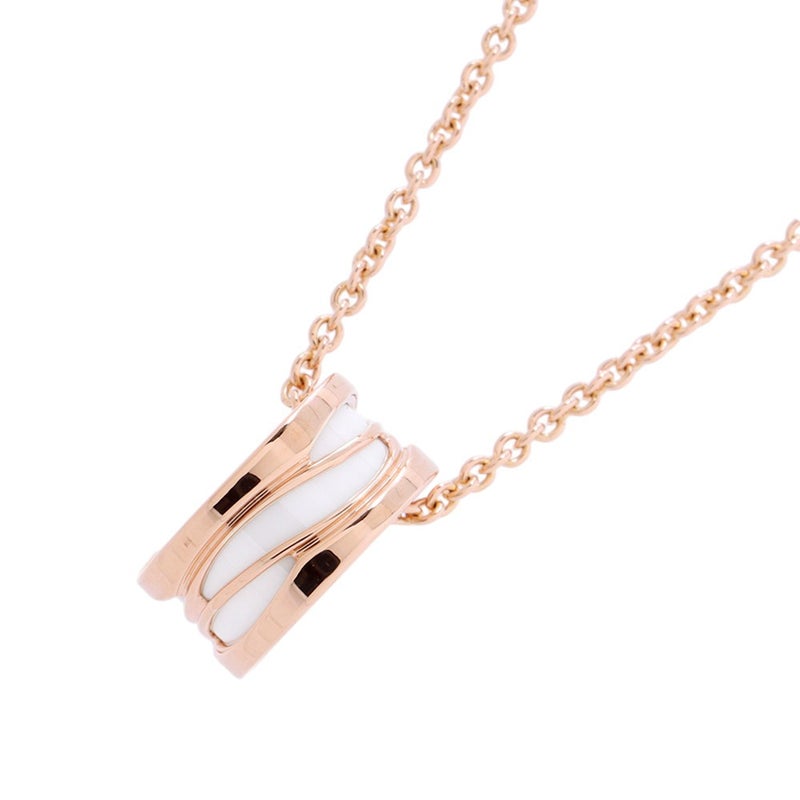 ブルガリ ネックレス ビーゼロワン B-zero1 レジェンド K18PGピンクゴールド ホワイトセラミック BVLGARI ペンダント