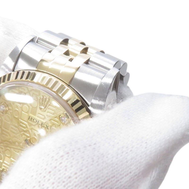 ロレックス デイトジャスト P番 SS/K18YG 16233G ROLEX 腕時計  シャンパン/コンピューター文字盤 10Pダイヤ