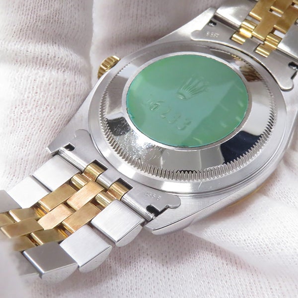 ロレックス デイトジャスト P番 SS/K18YG 16233G ROLEX 腕時計  シャンパン/コンピューター文字盤 10Pダイヤ