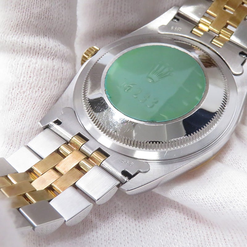 ロレックス デイトジャスト P番 SS/K18YG 16233G ROLEX 腕時計  シャンパン/コンピューター文字盤 10Pダイヤ