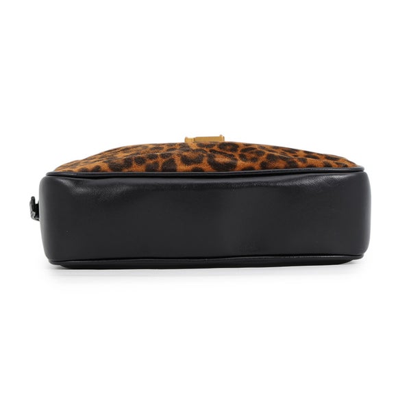 サンローランパリ ショルダーバッグ ルー カメラバッグ レザー スエード レオパード 612542 SAINT LAURENT PARIS 黒