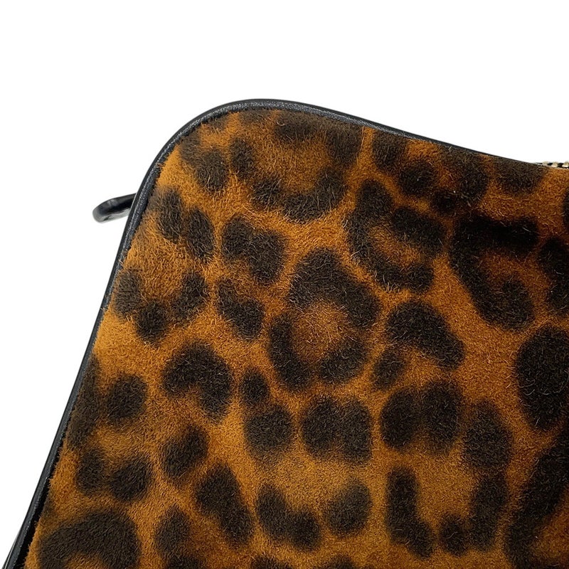 サンローランパリ ショルダーバッグ ルー カメラバッグ レザー スエード レオパード 612542 SAINT LAURENT PARIS 黒