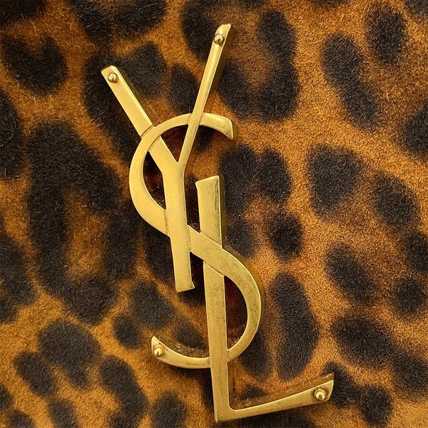 サンローランパリ ショルダーバッグ ルー カメラバッグ レザー スエード レオパード 612542 SAINT LAURENT PARIS 黒