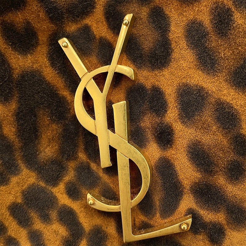 サンローランパリ ショルダーバッグ ルー カメラバッグ レザー スエード レオパード 612542 SAINT LAURENT PARIS 黒
