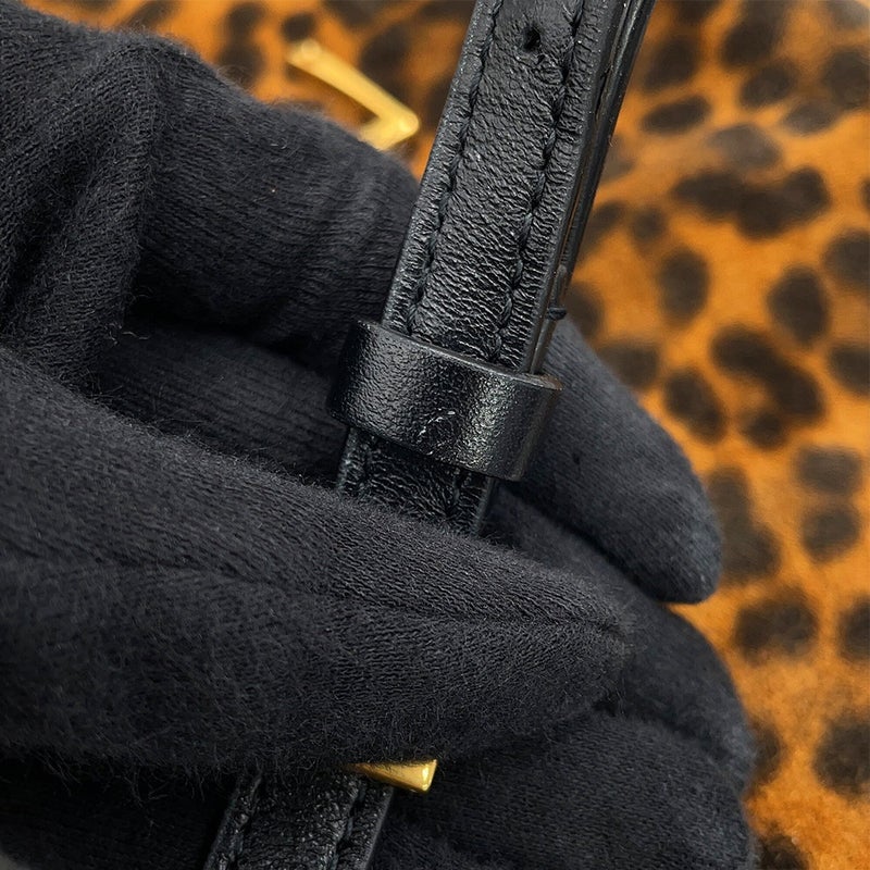 サンローランパリ ショルダーバッグ ルー カメラバッグ レザー スエード レオパード 612542 SAINT LAURENT PARIS 黒