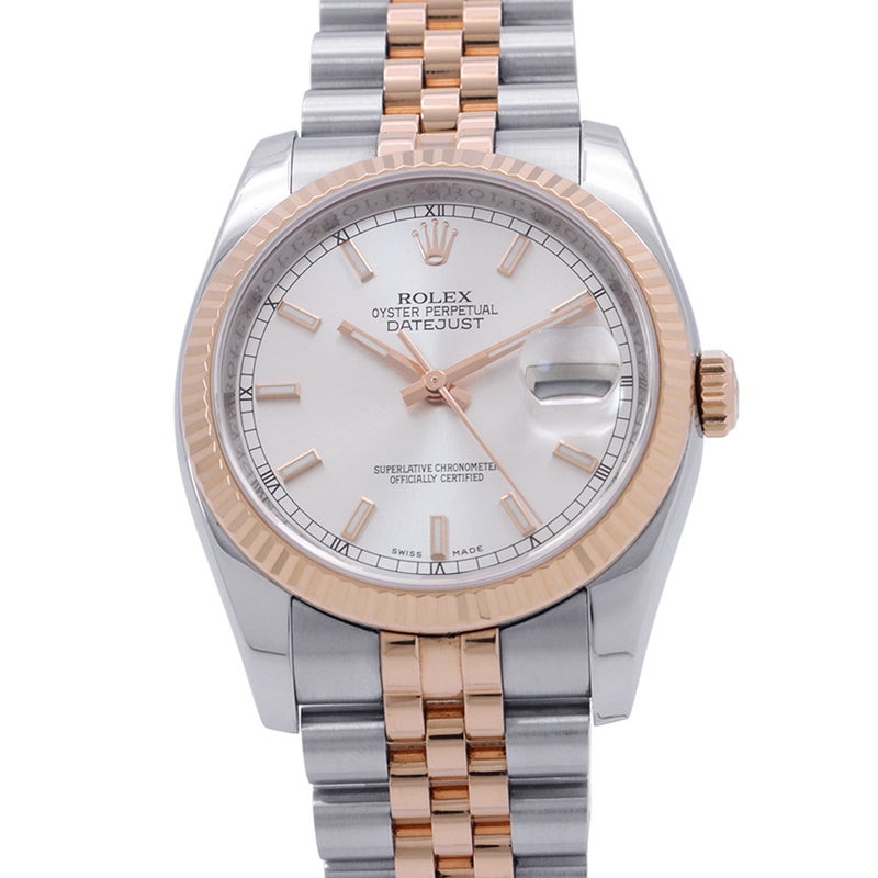 ロレックス デイトジャスト36 ランダムシリアル ルーレット SS/K18PG 116231 ROLEX 腕時計 シルバー文字盤