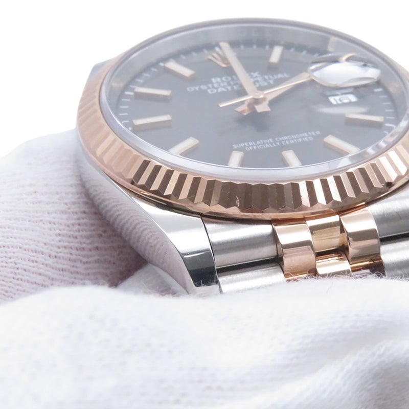 ロレックス デイトジャスト 36 SS/K18PG ランダムシリアル ルーレット 126231 ROLEX 腕時計 スレート文字盤