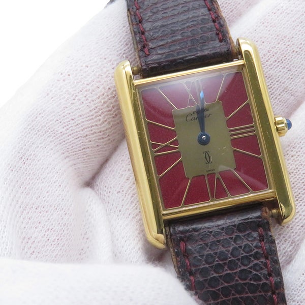 カルティエ マストタンク ヴェルメイユ 83919423 Cartier 腕時計 レッド/ゴールド文字盤