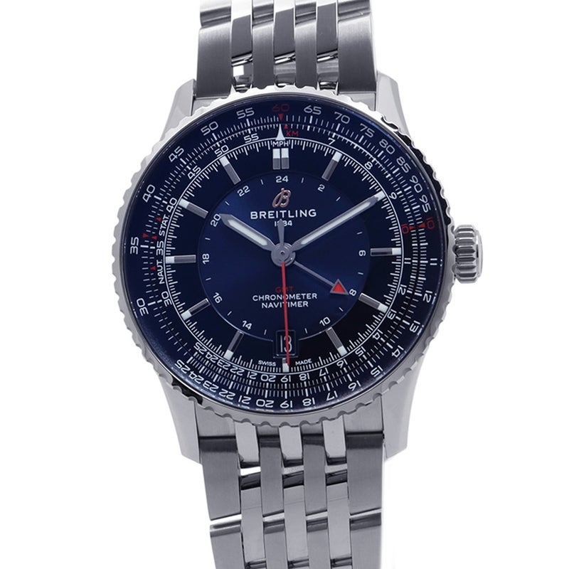 ブライトリング ナビタイマー オートマチック GMT 41 SAMURAI JAPAN 日本限定100本 BREITLING 腕時計 ブルー文字盤