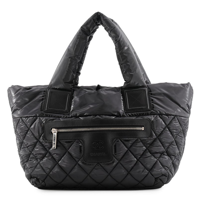 シャネル トートバッグ マトラッセ ココマーク コココクーン スモール ナイロン A48610 CHANEL 黒