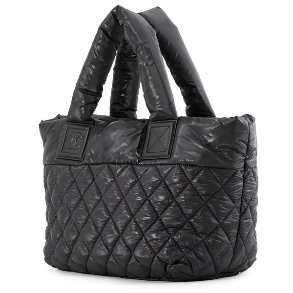 シャネル トートバッグ マトラッセ ココマーク コココクーン スモール ナイロン A48610 CHANEL 黒