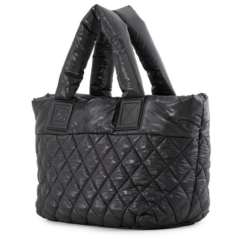 シャネル トートバッグ マトラッセ ココマーク コココクーン スモール ナイロン A48610 CHANEL 黒