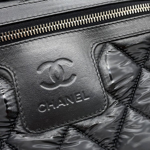 シャネル トートバッグ マトラッセ ココマーク コココクーン スモール ナイロン A48610 CHANEL 黒