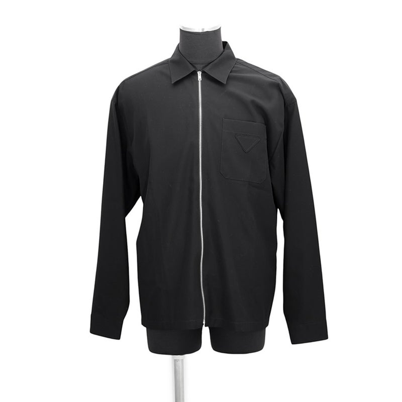 プラダ シャツ コットン メンズサイズM PRADA トップス 黒