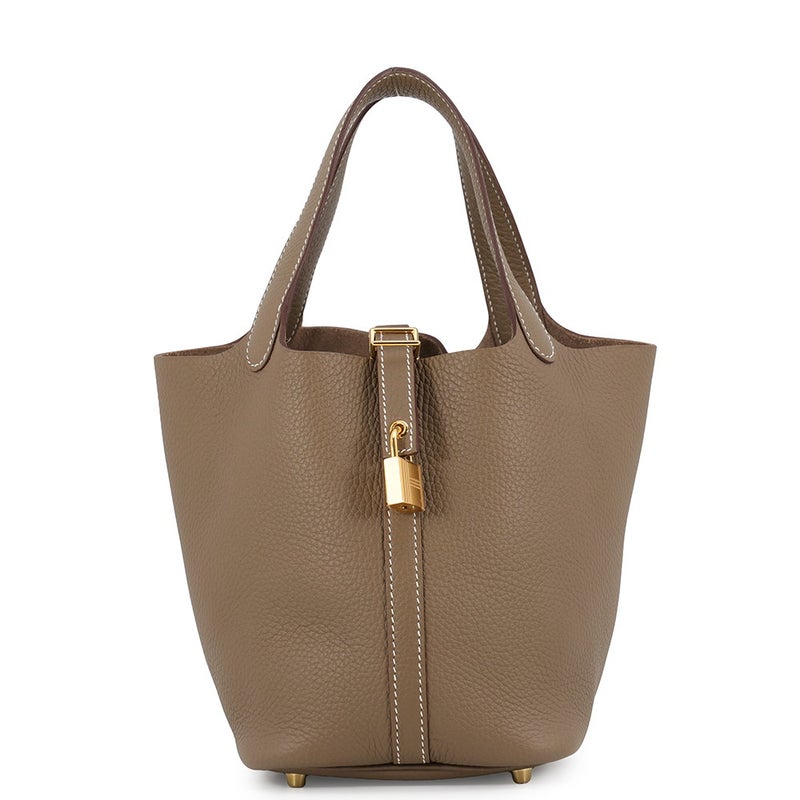 エルメス ハンドバッグ ピコタンロックPM エトゥープ/ゴールド金具 トリヨンクレマンス K刻印 HERMES