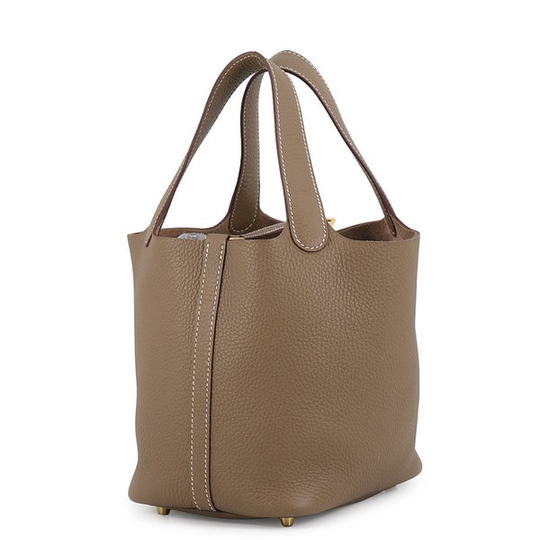 エルメス ハンドバッグ ピコタンロックPM エトゥープ/ゴールド金具 トリヨンクレマンス K刻印 HERMES