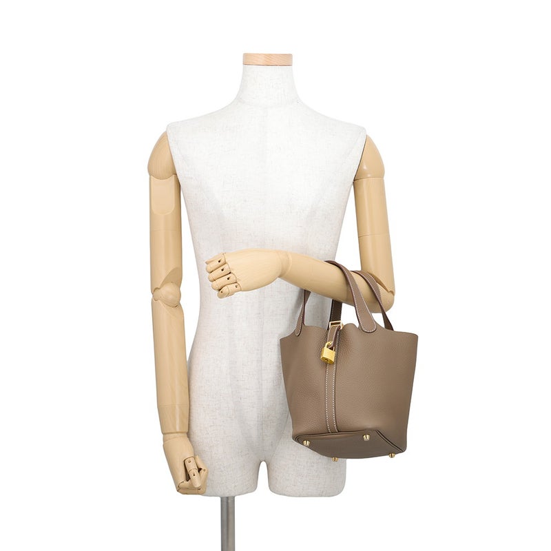 エルメス ハンドバッグ ピコタンロックPM エトゥープ/ゴールド金具 トリヨンクレマンス K刻印 HERMES