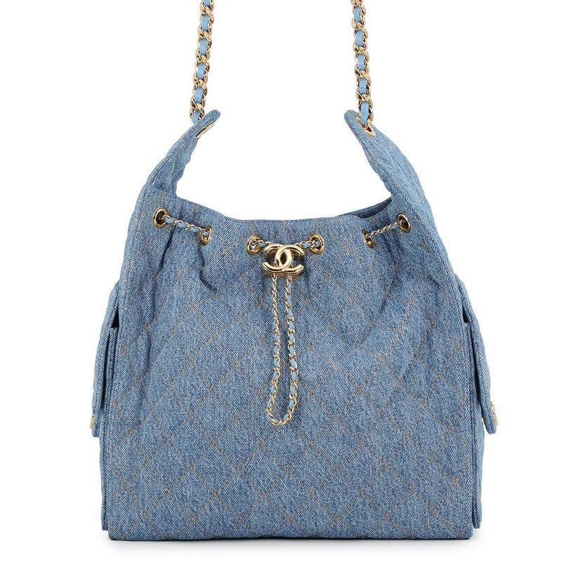 シャネル チェーンショルダーバッグ CHANEL25 ミディアム ココマーク マトラッセ デニム AS5311 CHANEL